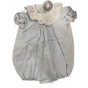 Pukataka light blue collared hand smocked bubble 2t NWT